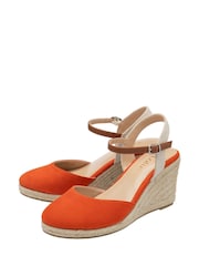 Oranžna - Lotus Espadrile čevlji s polno peto čevlji - Slika 2 iz 4