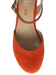 Oranžna - Lotus Espadrile čevlji s polno peto čevlji - Slika 4 iz 4