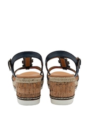 Lotus Blue Open Toe Wedge Sandals - Image 3 of 4