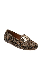 Lotus Yellow Leather Loafers - Image 1 of 4
