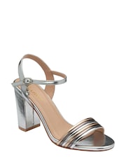 Lotus Silver Open Toe Heeled Sandals - Image 1 of 4