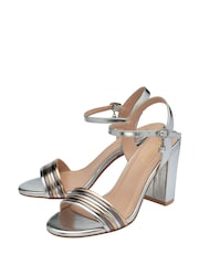 Lotus Silver Open Toe Heeled Sandals - Image 2 of 4