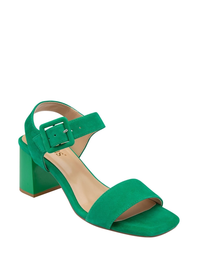 Verde - Lotus Suede Heeled Sandals - Imagen 1 de 4 Verde - Lotus Suede Heeled Sandals - Imagen 1 de 4