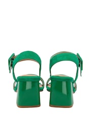 Lotus Green Suede Heeled Sandals - Image 3 of 4