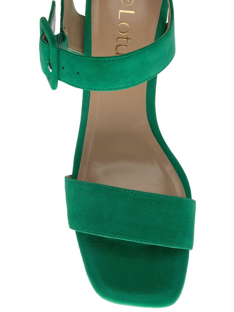 Verde - Lotus Suede Heeled Sandals - Imagen 4 de 4 Verde - Lotus Suede Heeled Sandals - Imagen 4 de 4