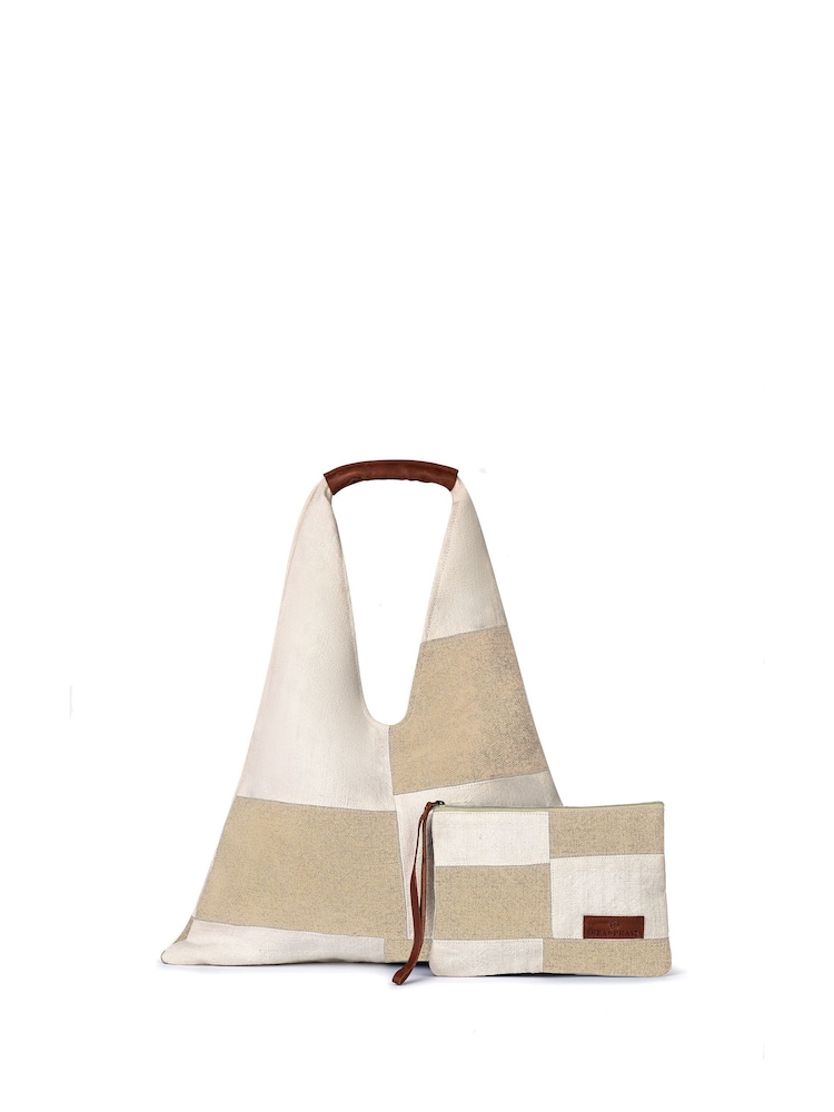 Seaspray Blue Calala Patchwork Beach Bag And Purse Set - Image 1 of 2