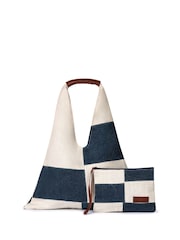 Seaspray Navy Blue Calala Patchwork Beach Bag And Purse Set - Image 3 of 3