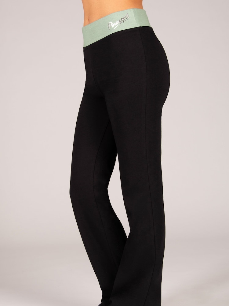 Черный - Pineapple Black Charcoal Contrast Band Jersey Trousers - Изображение 1 из 8