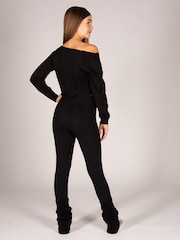 Pineapple Black Off Shoulder Long Sleeve Top - Image 4 of 7