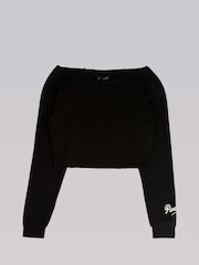 Pineapple Black Off Shoulder Long Sleeve Top - Image 5 of 7