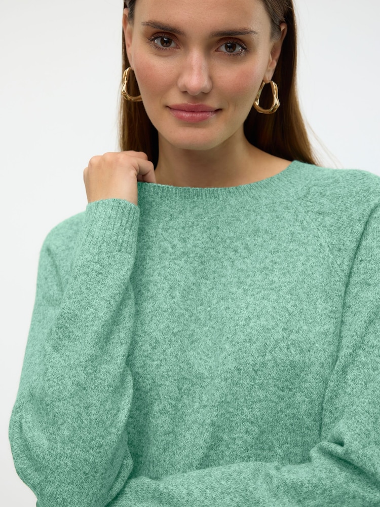 VERO MODA Green Round Neck Knitted Jumper - Image 2 of 6