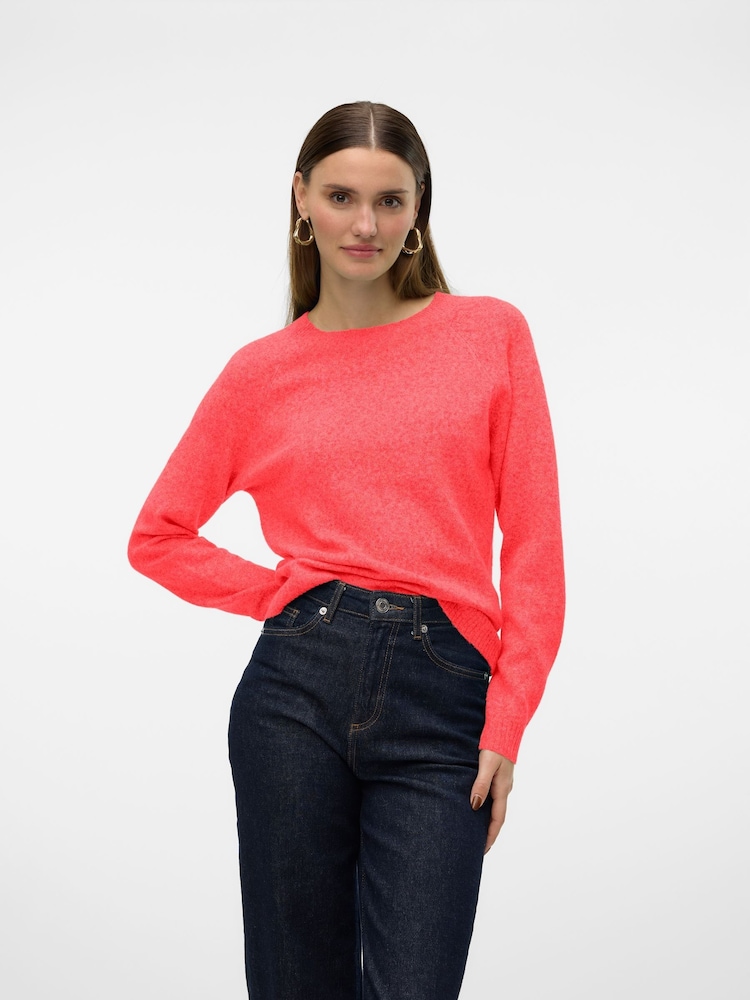 VERO MODA Light pink Round Neck Knitted Jumper - Image 1 of 6