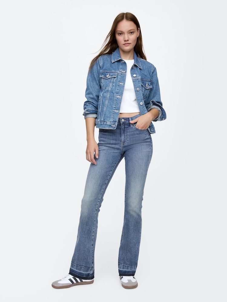 Gap Blue Mid Rise Stretch Flared Bootcut Jeans - Image 1 of 5