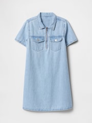 Gap Blue Denim Pocket Quarter Zip Dress (4-13yrs) - Image 3 of 3