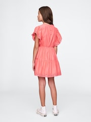 Gap Orange Cotton Lace Tiered Ruffle Dress (4-13yrs) - Image 2 of 4