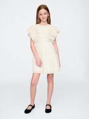 Gap Off White Cotton Lace Tiered Ruffle Dress (4-13yrs) - Image 1 of 6