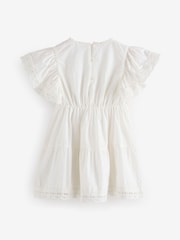 Gap Off White Cotton Lace Tiered Ruffle Dress (4-13yrs) - Image 5 of 6