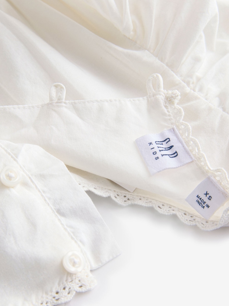 Gap Off White Cotton Lace Tiered Ruffle Dress (4-13yrs) - Image 6 of 6