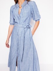 Boden Blue Ada Linen Midi Dress - Image 2 of 6