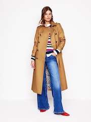 Boden Brown Cheltenham Trench 100% Cotton Coat - Image 2 of 5