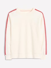 Boden Cream Emi Crochet 100% Cotton Sweatshirt - Image 5 of 5