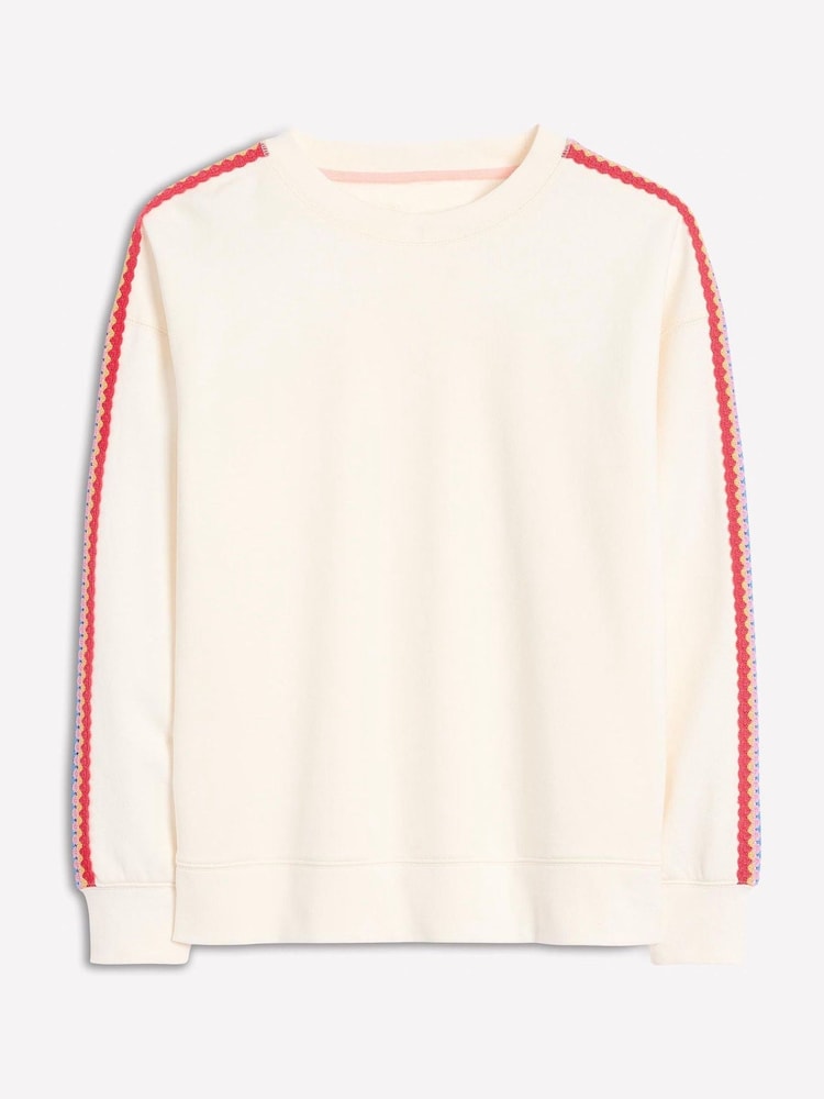 Boden Cream Emi Crochet 100% Cotton Sweatshirt - Image 5 of 5 Boden Cream Emi Crochet 100% Cotton Sweatshirt - Image 5 of 5