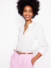 Boden White Grace 100% Linen Top - Image 1 of 5