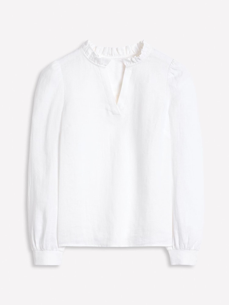 Boden White Grace 100% Linen Top - Image 5 of 5