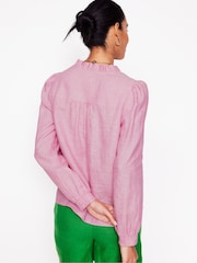 Boden Pink Grace 100% Linen Top - Image 3 of 5