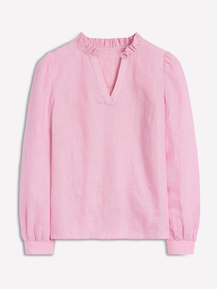 Boden Pink Grace 100% Linen Top - Image 5 of 5