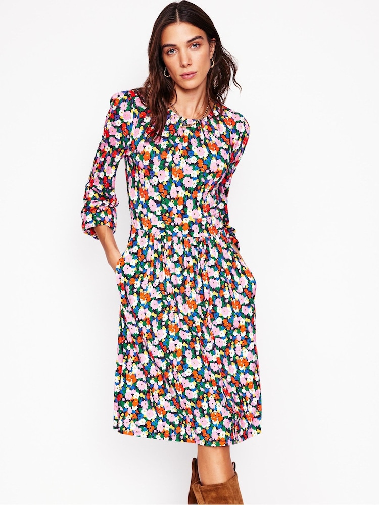 Boden Pink Alexandra Blouson Jersey Dress - Image 1 of 5
