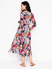 Boden Red Amy Cotton Midi Shirt Dress - Image 4 of 6