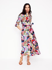 Boden Red Amy Cotton Midi Shirt Dress - Image 5 of 6