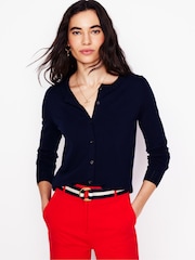 Boden Blue Emilia Cotton Crew Cardigan - Image 1 of 6