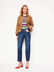 Boden Blue High Rise Rigid 100% Cotton Straight Jeans - Image 1 of 6
