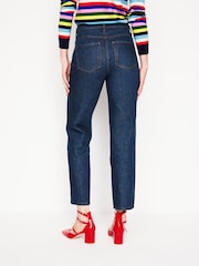 Boden Blue High Rise Rigid 100% Cotton Straight Jeans - Image 3 of 6