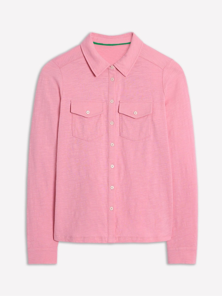 Boden Pink Amy 100% Cotton Jersey Shirt - Image 5 of 5