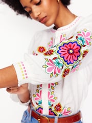 Boden White Alicia Linen Top - Image 3 of 6