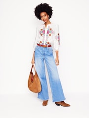 Boden White Alicia Linen Top - Image 4 of 6