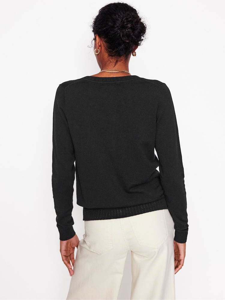 Boden Black Emilia Crew Cardigan - Image 3 of 6