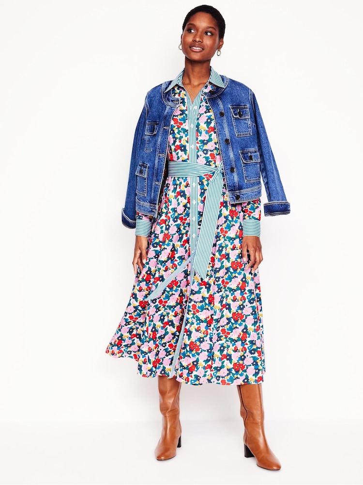 Boden Red Amy Midi Shirt Dress - Image 1 of 5