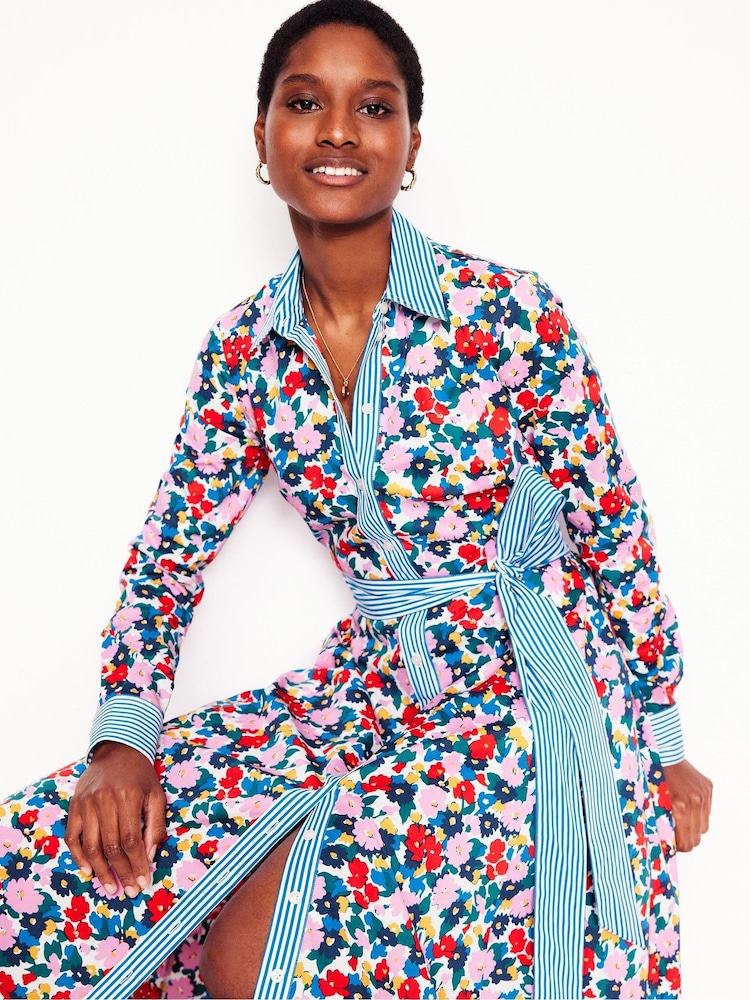Boden Red Amy Midi Shirt Dress - Image 2 of 5