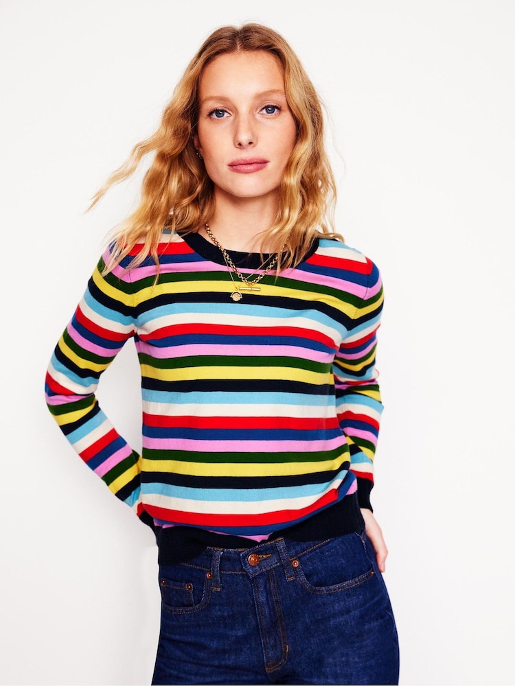 Boden Blue Emilia Cotton Crew Jumper - Image 1 of 6 Boden Blue Emilia Cotton Crew Jumper - Image 1 of 6