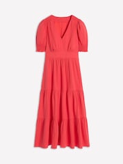 Boden Red Anna Double Cloth Midi 100% Cotton Dress - Image 5 of 5
