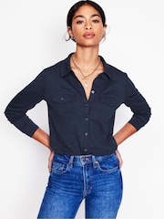 Boden Blue Amy 100% Cotton Jersey Shirt - Image 1 of 4