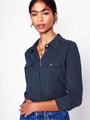 Boden Blue Amy 100% Cotton Jersey Shirt - Image 3 of 4