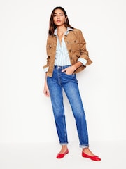 Boden Sky Blue High Rise Rigid 100% Cotton Straight Jeans - Image 1 of 6