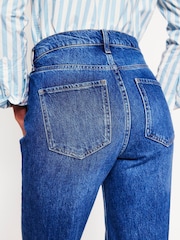 Boden Sky Blue High Rise Rigid 100% Cotton Straight Jeans - Image 5 of 6