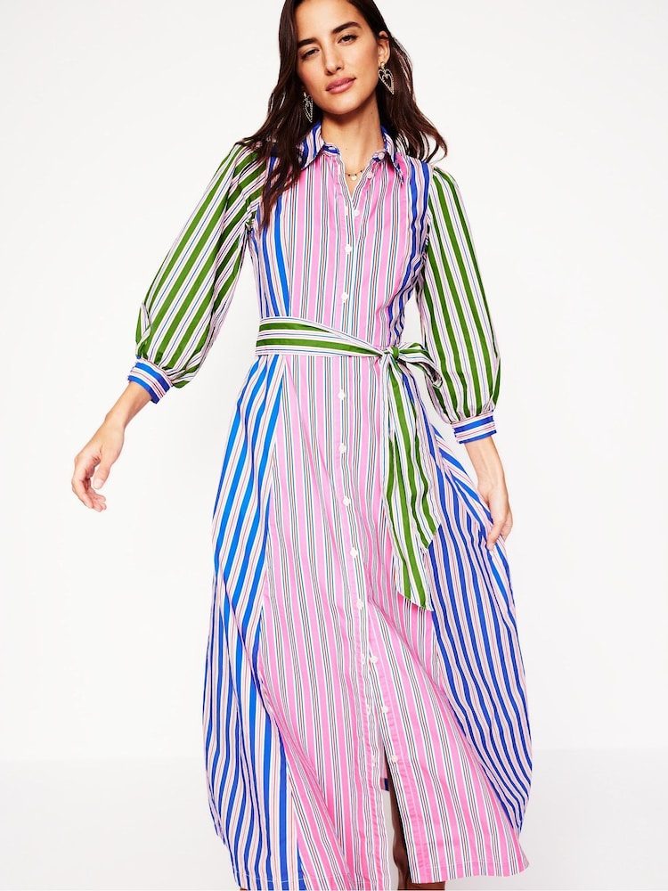Boden Pink Clara Cotton 100% Cotton Shirt Dress - Image 4 of 6
