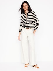 Boden Cream Holly Collared Knitted 100% Cotton Jacket - Image 3 of 6